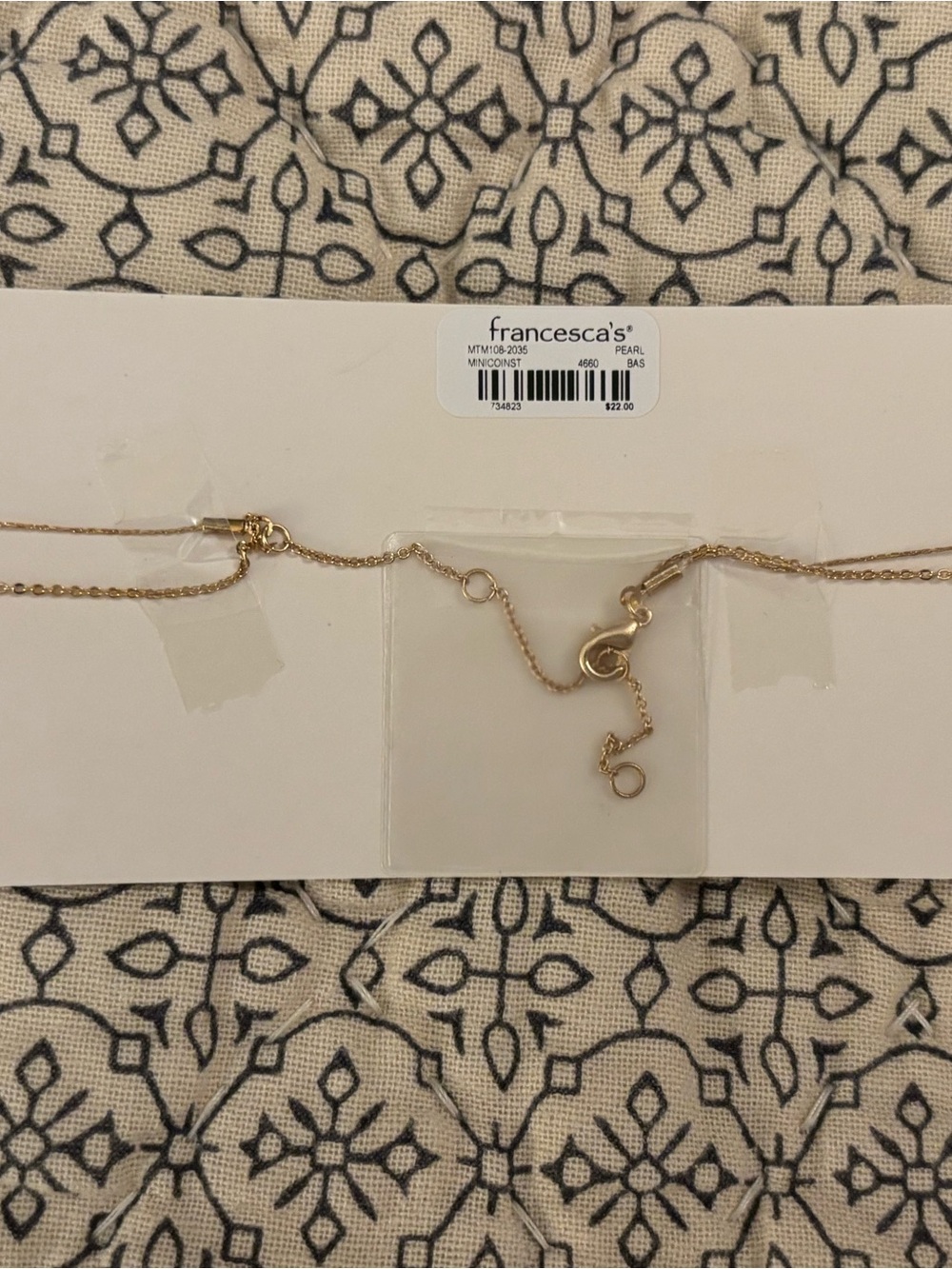 Francesca's Collections Gold and White Freshwater Pearl Double-Layer Choker - Picture 3 of 4